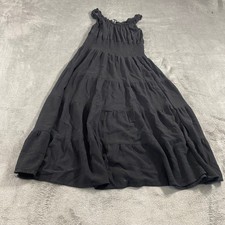 Black Tiered Ruffle Strap Smocked Waist Maxi Dress