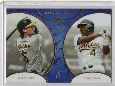 Jacob Wilson/Miguel Tejada 2025 Topps Dynamic Duals Rookie Blue /25 Athletics