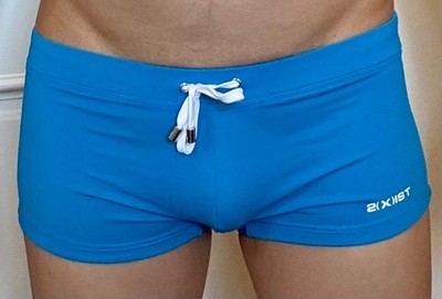 New 2XIST Men's swimsuit Sexy swimwear boxer briefs swim trunk Turquoise Size S