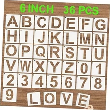 Alphabet Letter Stencils 36 Pcs Reusable Plastic Letter Numbers 6 Inch