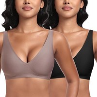 Push Up Bh Ohne BüGel Damen Gepolstert Nahtlos Bequem FüR GroßE BrüSte Schwarz