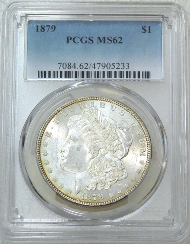 1879 P Morgan Silver Dollar PCGS MS62 Frosty White PQ New Holder #V285A