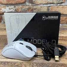 Glorious Model D Wired Gaming Mouse Matte White | Ergonomic RGB
