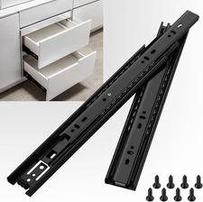 Full Extension Drawer Slides,10 Inches,1 Pair of Side-Mounted Metal Ball Bearing