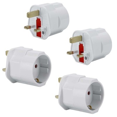 4x Steckdosen Adapter UK Typ G auf EU Schuko Reiseadapter Konverter