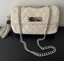 Brighton My Flat In London Ivory Quilted Leather LADY BUCKLEY Crossbody Purse