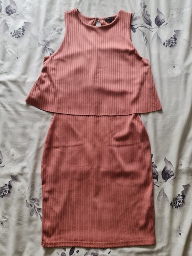 River Island Bodycon-Kleid ärmellos Overlay UK10