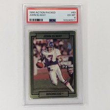 1990 Action Packed Football Card #63 John Elway Denver Broncos PSA 6