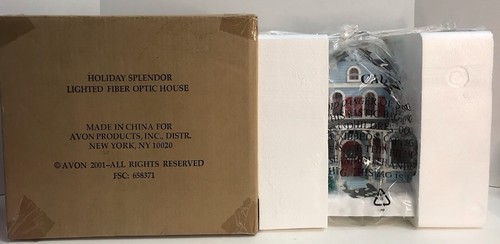 2001 Avon Holiday Splendor Lighted Fiber Optic House-Christmas-New In Box!