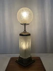 RESTORED Antique Vtg Art Deco Nouveau Table Lamp Newel Post, Figural Nude Woman