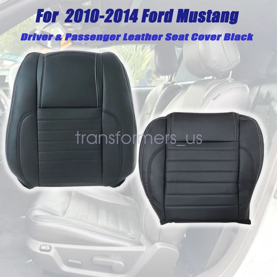 Cubierta de asiento de cuero perforado para conductor/pasajero Ford Mustang 2010-2014 Foto 3 de 4