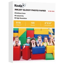 100 Sheets 8x10 Koala High Glossy Photo Paper, Heavyweight, 61lb, Inkjet Print