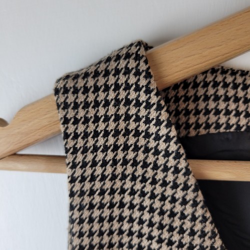 Mango Women Size S Black Beige Houndstooth Smart Sleeveless Dress Casual Career - Picture 6 of 10