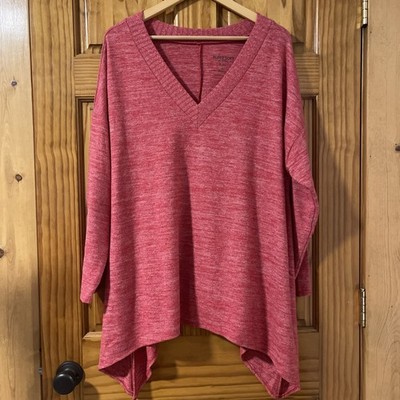 Torrid Super Soft Red Plus Size 2 Rayon Pullover Sweater V Neck Long Sleeve