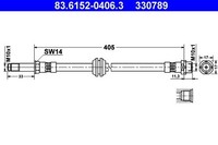 Bremsschlauch Vorne Ate 836152 04063 FÜR Bmw