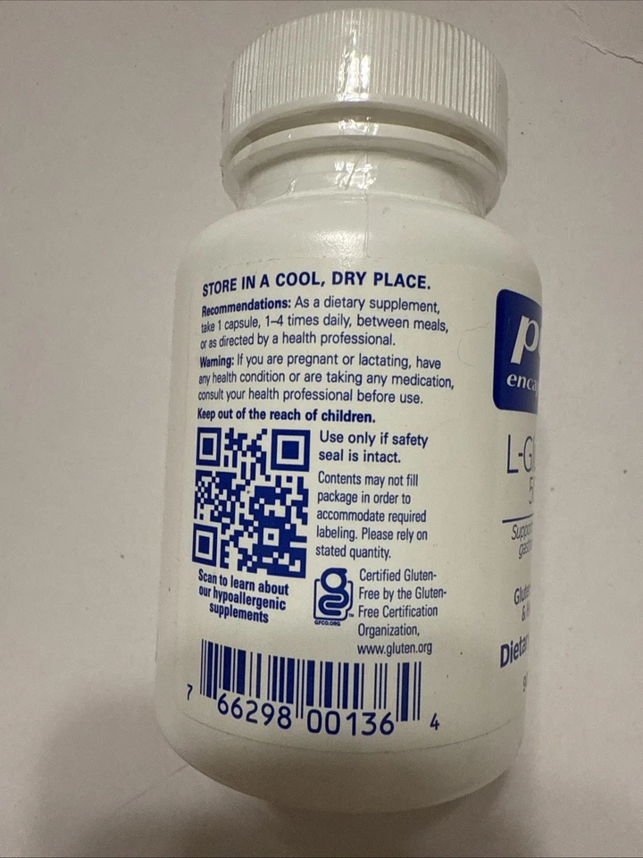 Pure Encapsulations L-Glutamina 500mg 90 Cápsulas EXP 12/2025 Foto 3 de 4