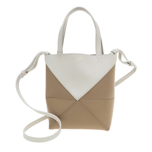 Loewe Puzzle Mini A779V25X07 Leather Beige Tote Bag #SAB16945