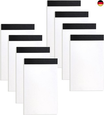 8 Stück Notizblock A7 Blanko Klein, 30 Blatt Pro Block Notizblöcke, 80g Mini N