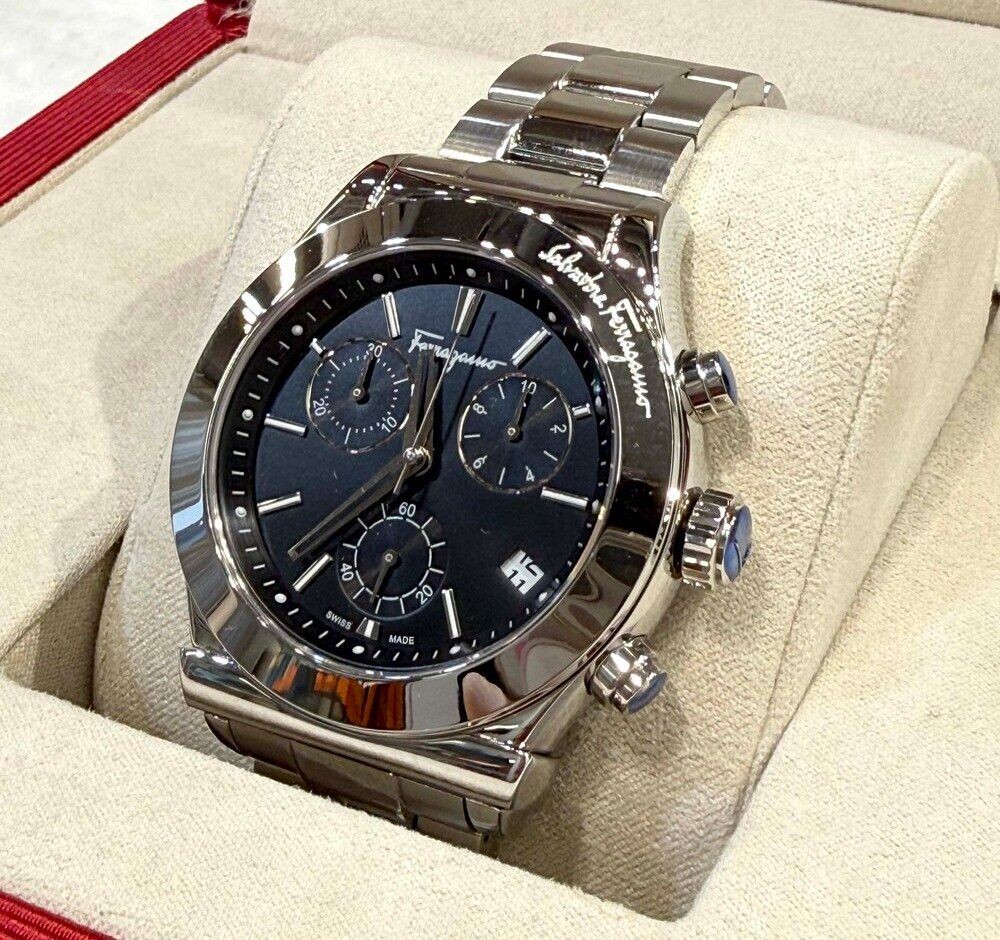 Salvatore Ferragamo Gancini Vega Watch Black Dial Chrono FH601 155281261 image 2