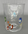 Hand blown clear 10 oz glass with multicolor inclusions