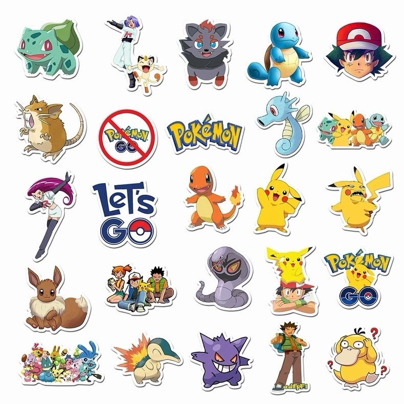 UK100 Cartoon Pokemon Stickers Bomb Graffiti Decal Pack Laptop Car Luggage Skate - Image 3 of 4