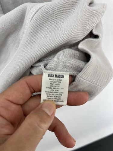 Buck Mason Men Small 100% Cotton Heavyweight Pullover Hoodie Thick Sweatshirt Gr - Picture 14 of 14