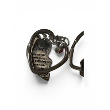 Mother Daughter Split Heart Keychain Set Silver Tone Engraved Sentimental Gift