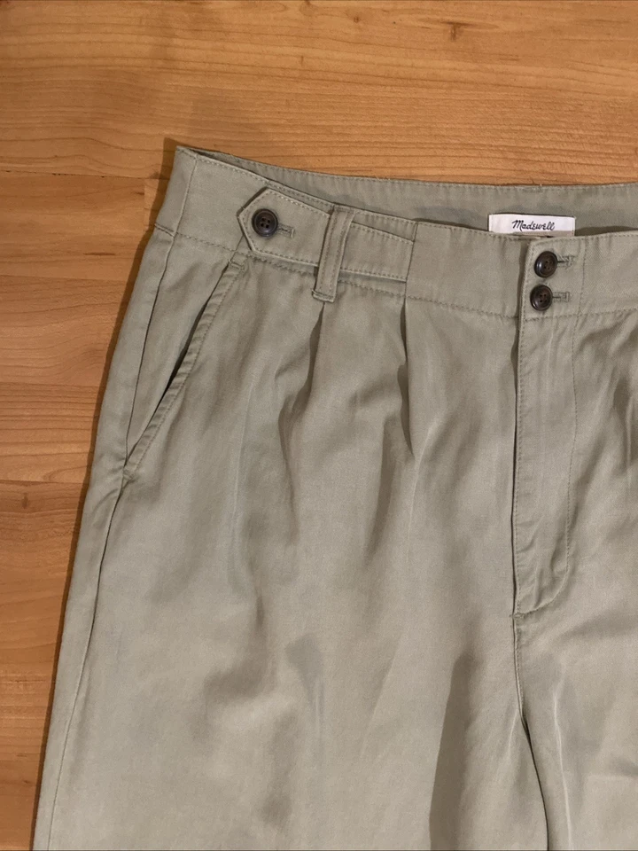 Madewell The Harlow Wide-Leg Pant Drapey Twill Women's 12T Casual Light Green - Image 3 of 4