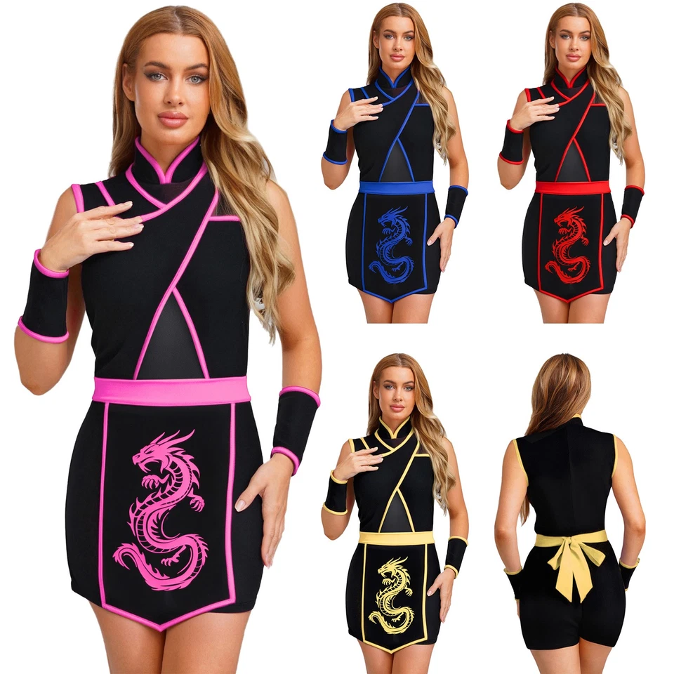 Disfraz de Ninja para Mujer Halloween Juegos con disfraces Tratamiento Carnaval Fiesta Disfraz Elegante Foto 2 de 4