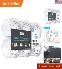6 Rolls of Water Resistant Heavy Duty Clear Sealing Tape - Ideal for Shipping