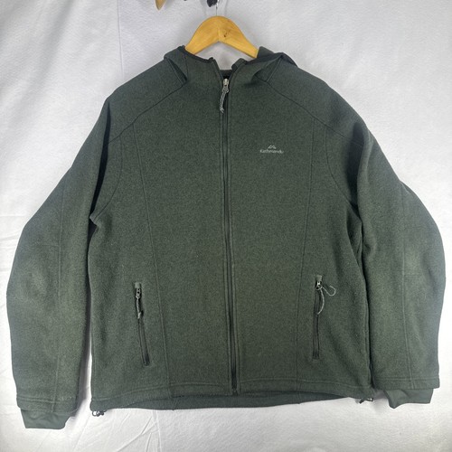 Kathmandu Altica 200 Size XL Fleece Full Zip Long Sleeve Hoodie Jacket Khaki 