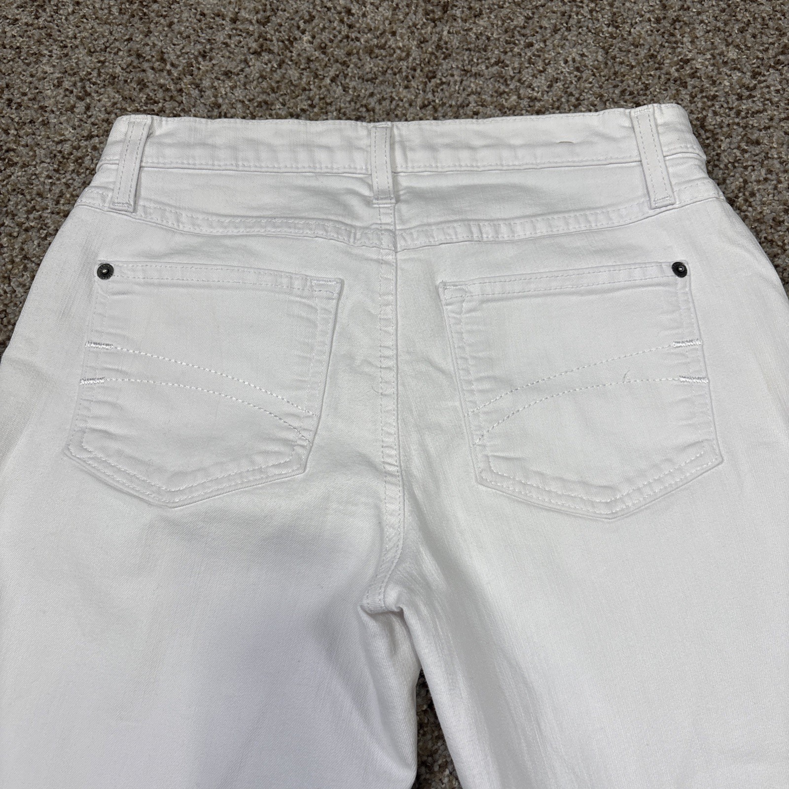 Second Yoga Jeans Womens Jeans 26 White Stretch Zip Hem Jeans 28 X 26.5 - View 16