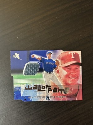 Alex Rodriguez 2001 Fleer E-X Wall of Fame Relic Outfield Wall Die-Cut Rangers