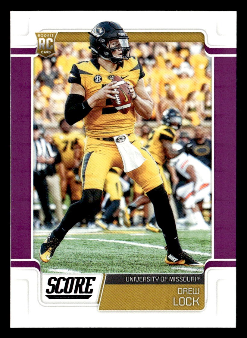 Drew Lock 2019 Score Purple Rookie Card #334 Missouri Tigers