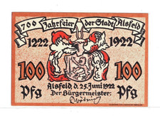 Germany. City of Alsfeld (Hesse) 25. June, 1922. 100 Pfennig. Mehl-16.1