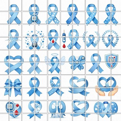 Prostate Cancer Awareness Waterslide Finger Nail Decals Set Of 50 Ins Bonus Inc.