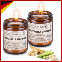 Citronella Kerze Groß Sojawachs 240Std Outdoor Garten Terrasse