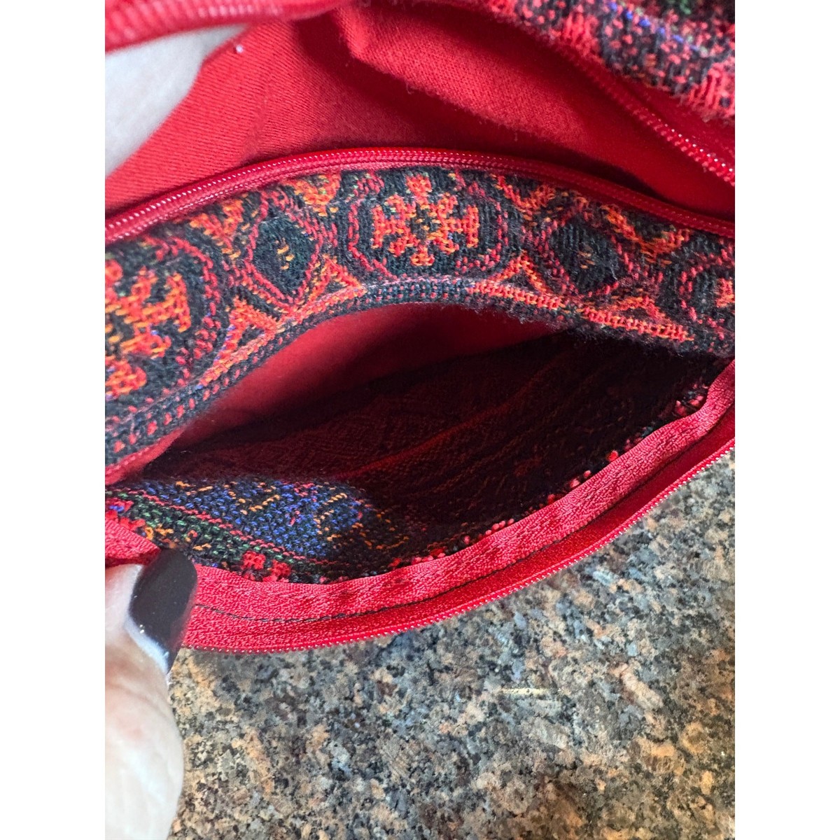 Anter Small Red and Black Crossbody Bag 9"x7" View 5