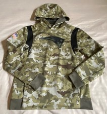 New England Patriots Green Camo/Camouflage Salute To Service Hoodie Youth 14/16