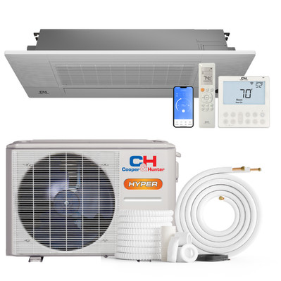 6000 BTU One Way Ceiling Cassette HYPER Heat Mini Split  Air Conditioner 230V