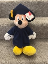 Disney Mickey Mouse Graduation Plush Blue Cap Gown NWT