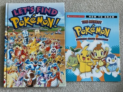 New Hardcover Let's Find Pokemon and Paperback How to Draw Pokemon Set