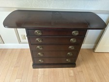 Drexel Mahogany Wood Drop Leaf Serving Chest with Drawer - Excellent Condition