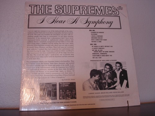 The Supremes LP I Hear A Symphony Clean In Shrink 1981 Re-Issue Motown - Imagen 4 de 5