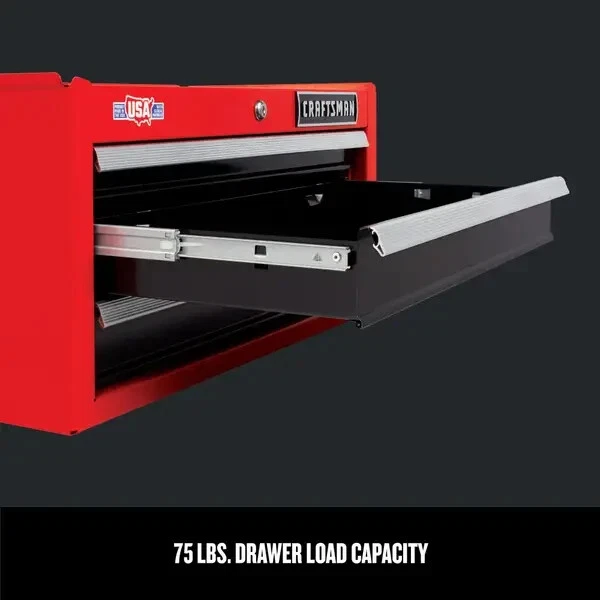 Ящик стальной для инструментов CRAFTSMAN 2000 серия 26 дюймов ширина x 12,25 дюйма высота 3 ящика (красный) - Изображение 4 из 4