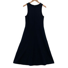 Banana Republic Fit & Flare Dress Womens Medium Black Rayon Sleeveless Pullover