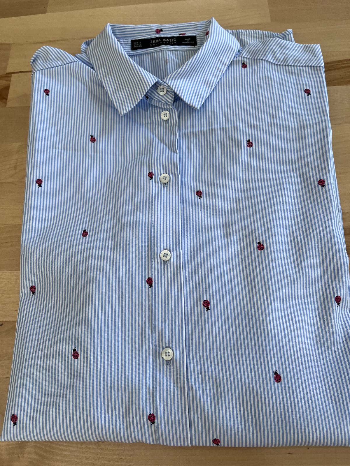 ZARA Basic Striped Ladybug Print Long Sleeve Butt… - image 10