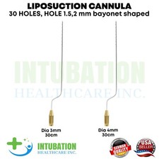 30 Holes Liposuction Cannulas Bayonet Shape Fats Transfer Surgery  Instruments