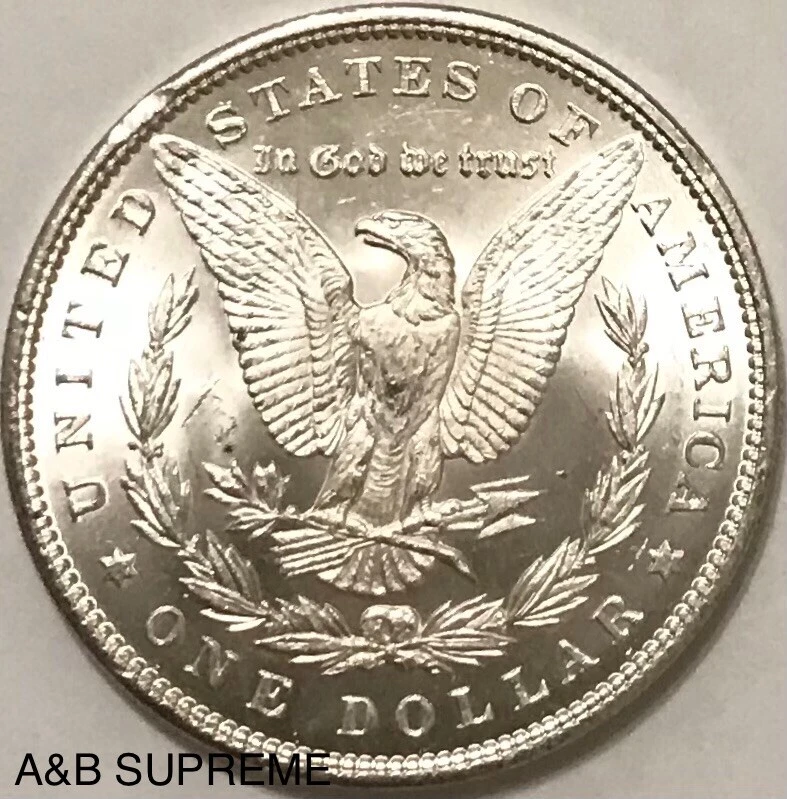 Dólar Morgan 1890 de OBW Estate Roll Choice-Gem Bu sin circular 90 % plata Foto 4 de 4