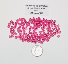 Swarovski Bicone Beads 5328 - 4mm - ROSE - 144 Pieces - Pink